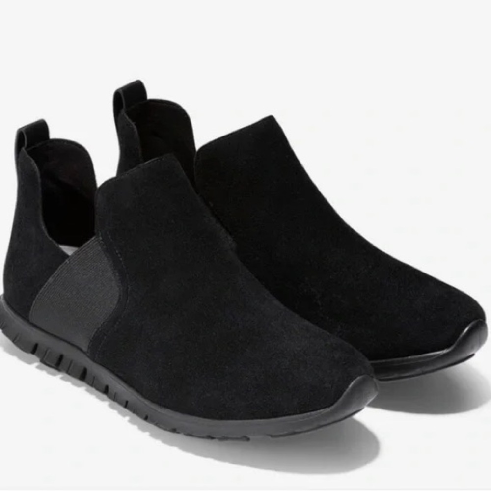 Cole Haan ZeroGrand Black Suede Slip on Bootie Women’s Size 8